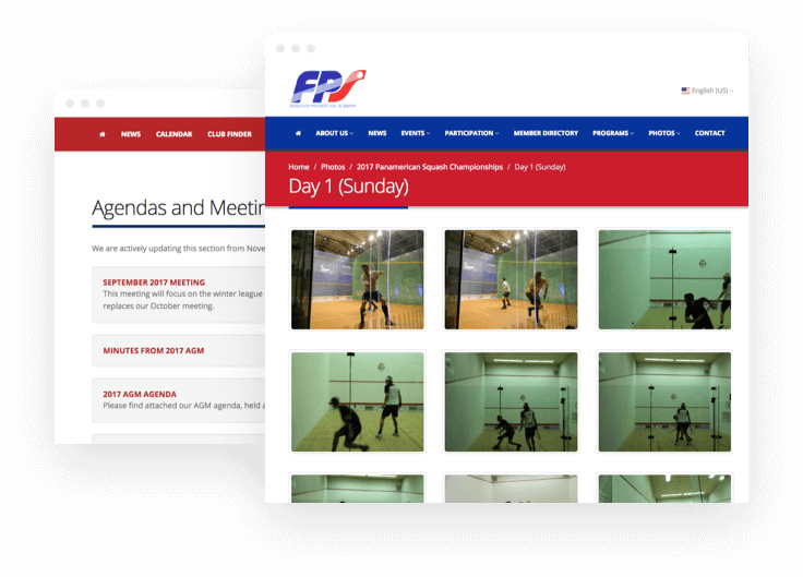 sportyHQ Integrate photos and documents into your website